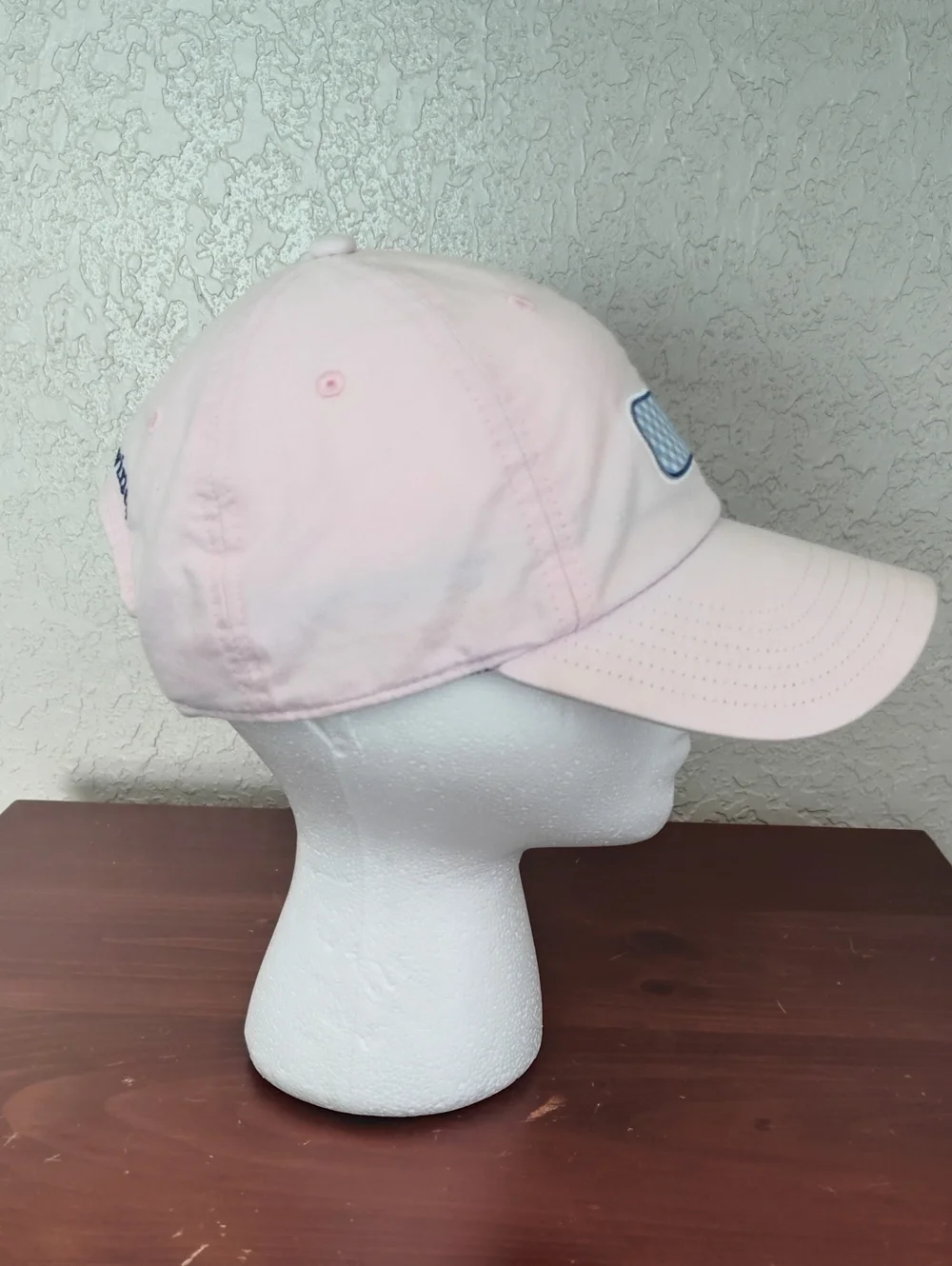 Vineyard Vines Pink Cotton Women's Ball Cap With Blue Gingham Whale